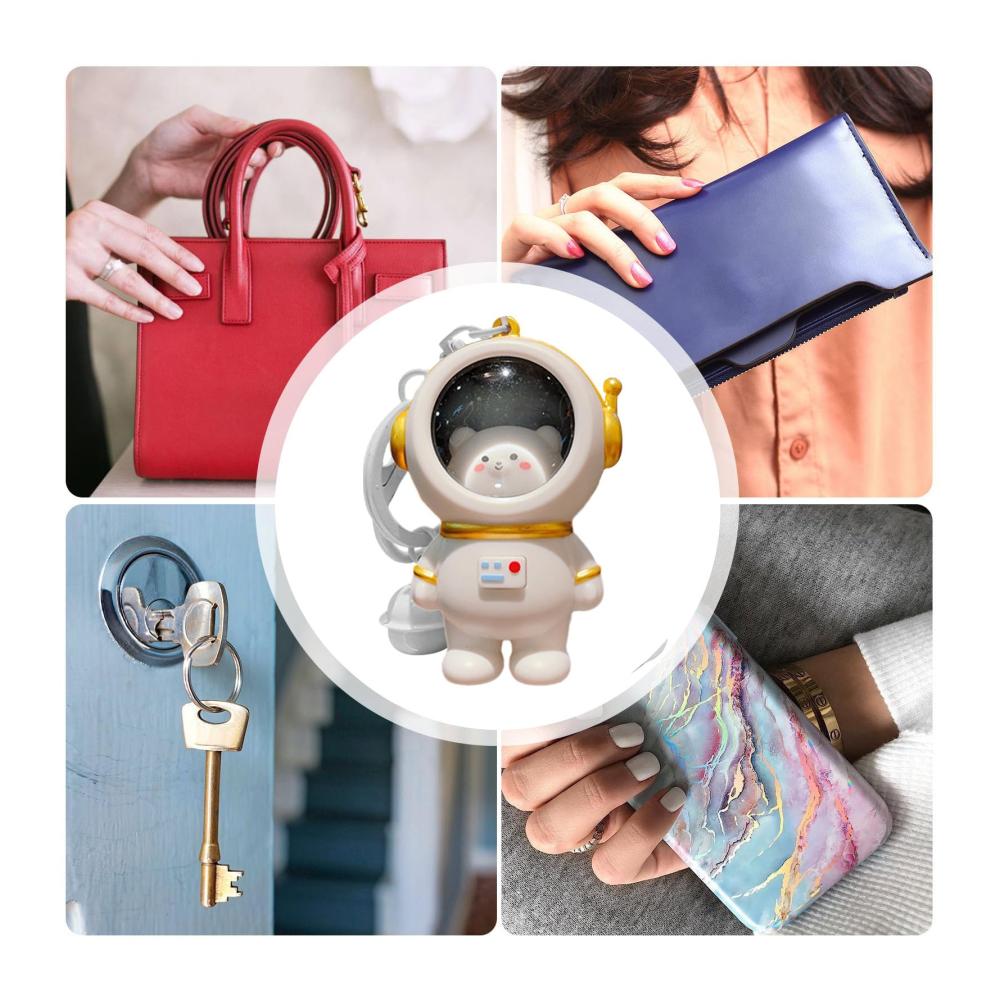 Entzückender Damen-Schlüsselanhänger mit leuchtendem Spaceman für stilvolle Accessoires - Kleiner Anhänger für Taschen und Rucksäcke praktisch und trendig