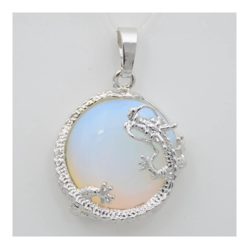Einzigartiger Anhänger Natürliche Kristallperlenkette mit Kettenanhänger - Glücksbringer aus Tigerauge Lapis und Opal - Heilender Schmuck für Damen und Herren