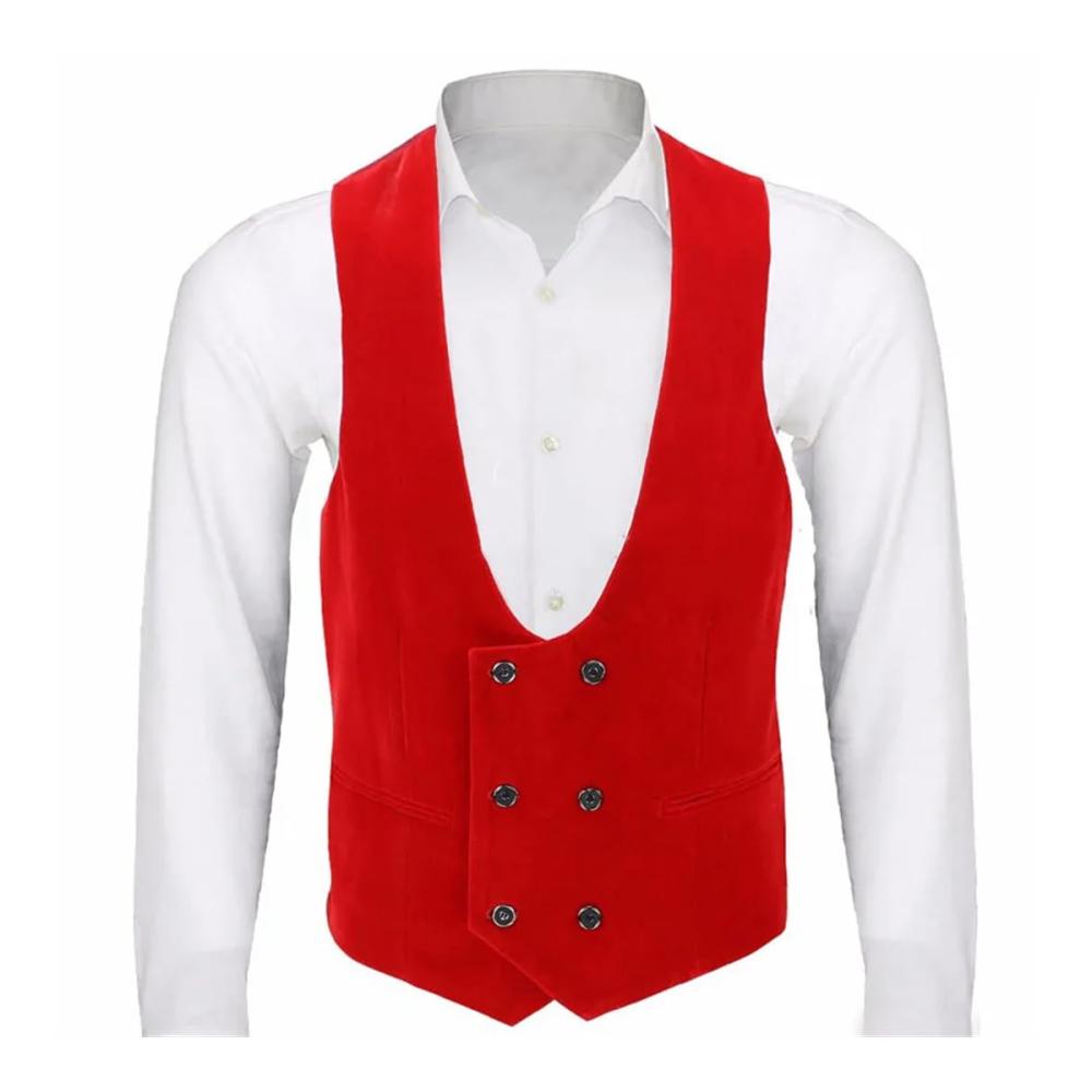 Exklusive Hochzeitsweste für Herren Maßgeschneiderter Zweireiher V-Ausschnitt Slim Fit. Perfekte Ergänzung für formelle Anlässe und stilvolle Auftritte