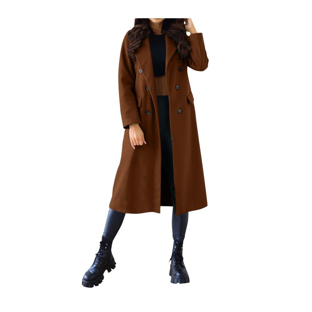 Damen Herbst Winter Stehkragen Softshelljacke Langarm Kapuze Tasche Wollmantel Mantel Elegant Praktisch Gürtel Freizeit Zipper Wintermantel Taschendekoration Casual S Bis 2XL