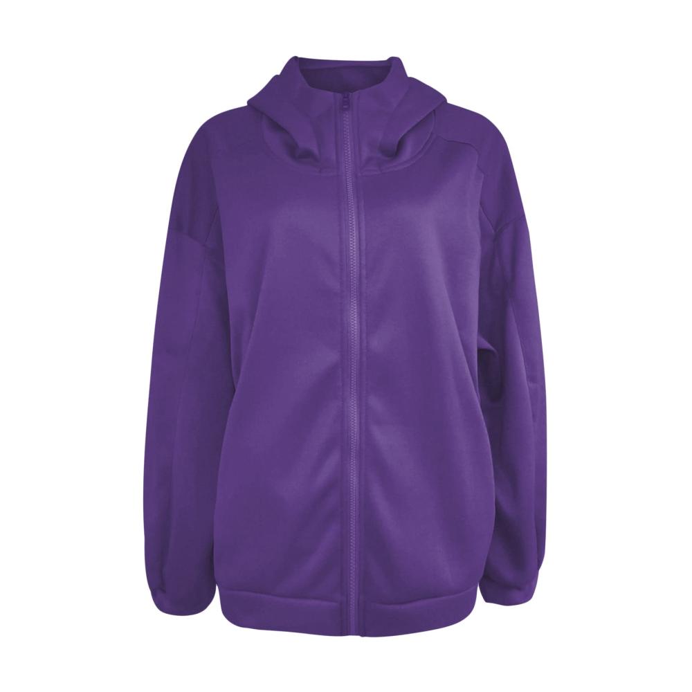Attraktiver Damen-Kapuzenpullover Kuscheliger Fleece-Sweater mit Reißverschluss für Komfort und Stil. Perfekt für lässige Outfits