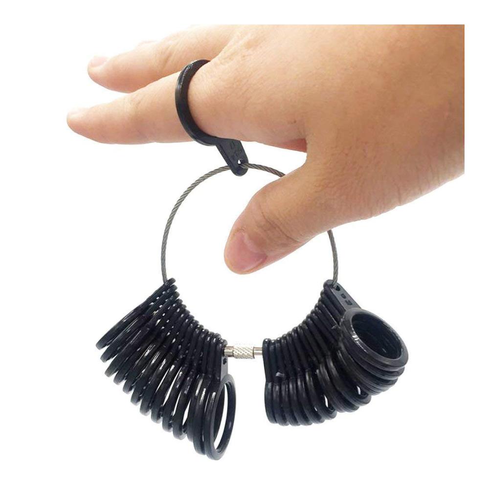 Präziser Ringgrößenmesser 1 Stück Set mit UK-Größenmaßstab Fingermaßband und Dorn für perfekte Passform. Ideales Schmuckwerkzeug für genaue Ringgrößen und -durchmesser