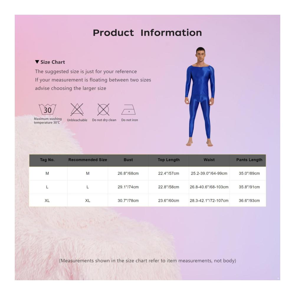 Wetlook-Unterwäschesets für Herren Langarm-Unterhemd & Leggings Glänzende Jumpsuit-Party-Clubwear