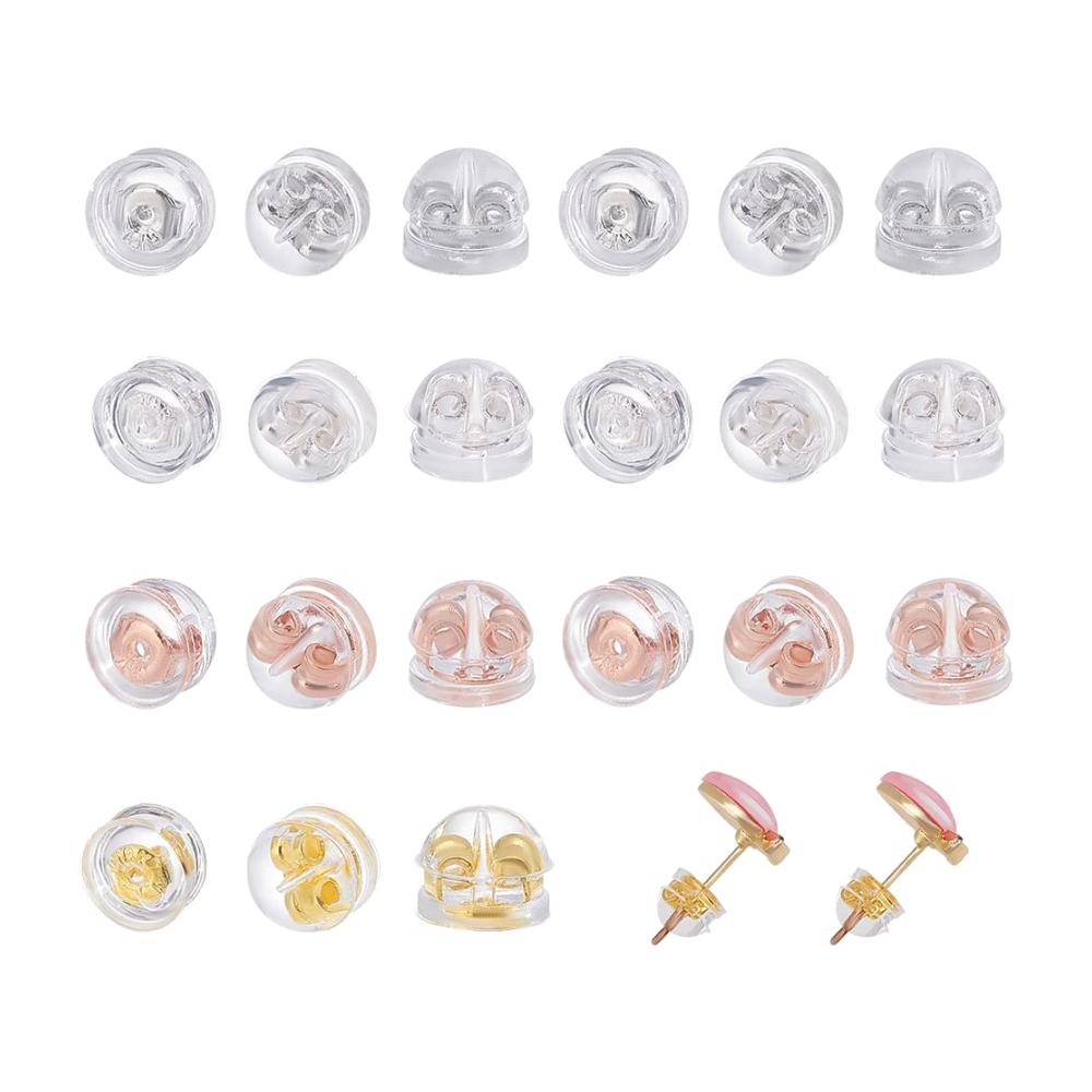 Verbessern Sie Ihr Ohrringerlebnis mit 80 Stück Silikon Ohrringverschlüssen! Weich bequem und in 4 Farben erhältlich. Idealer Ersatz für Studs und Hoops. Erleben Sie Komfort und Stil