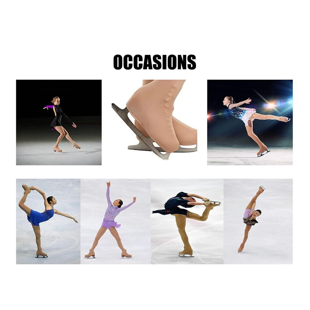 Elegante Mädchen Strass Eiskunstlauf Strumpfhosen mit Kristallen & Atmungsaktivität für Skating Leggins und Tanz