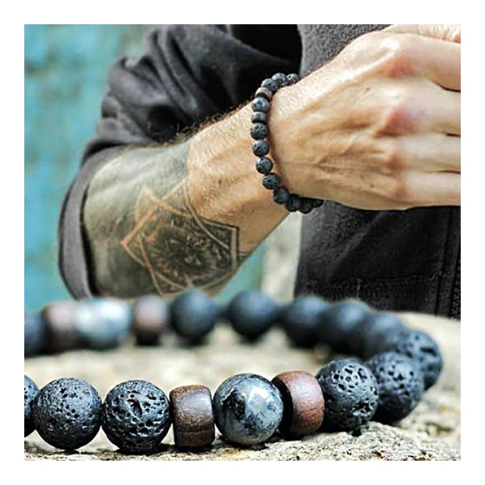 Erleben Sie zeitlose Eleganz Vulkanstein-Armband für Damen und Herren handgefertigt aus Lava-Holzperlen. Stilvoll und spirituell mit Buddha-Handgelenkkette. Das perfekte Schmuckgeschenk