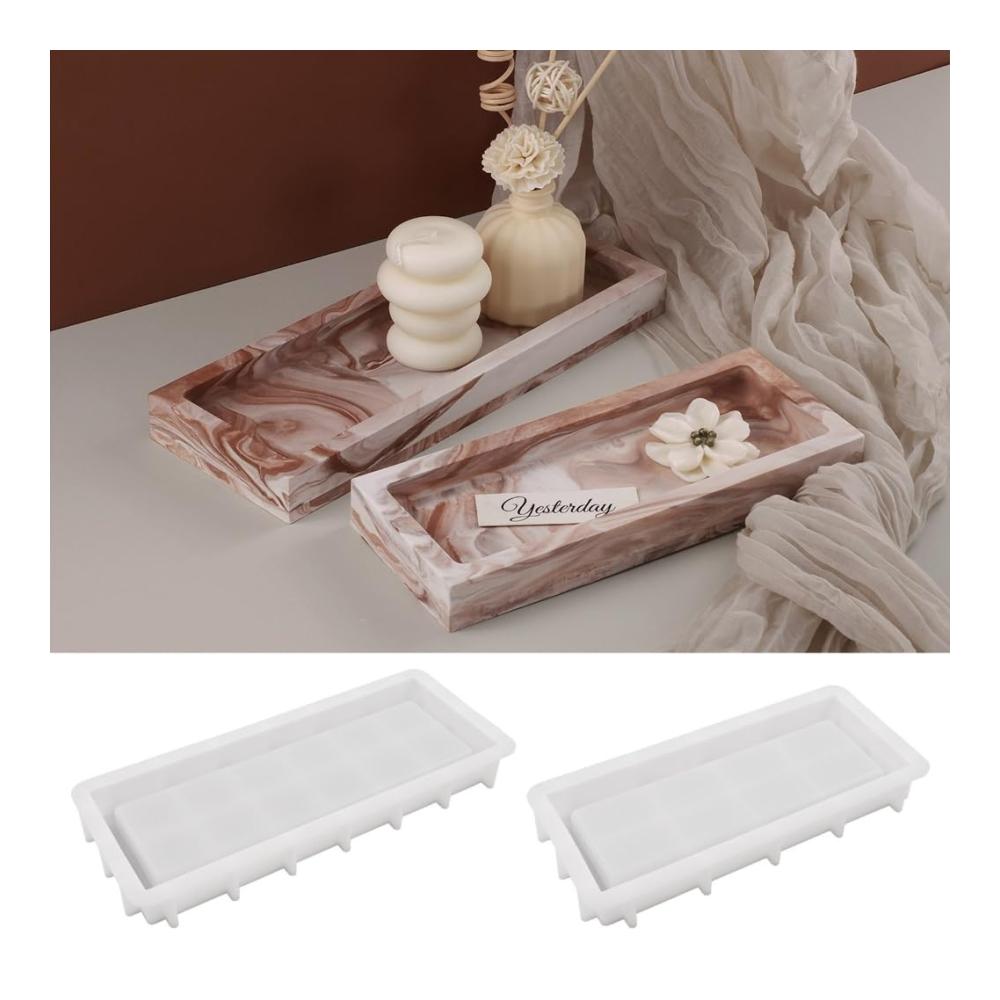 Erleben Sie Luxus mit unseren exquisiten Schmuck-Sets Rechteckige Tablett-Formen für dekorative Schmuckhalter aus hochwertigem Silikon und Epoxidharz Gießformen