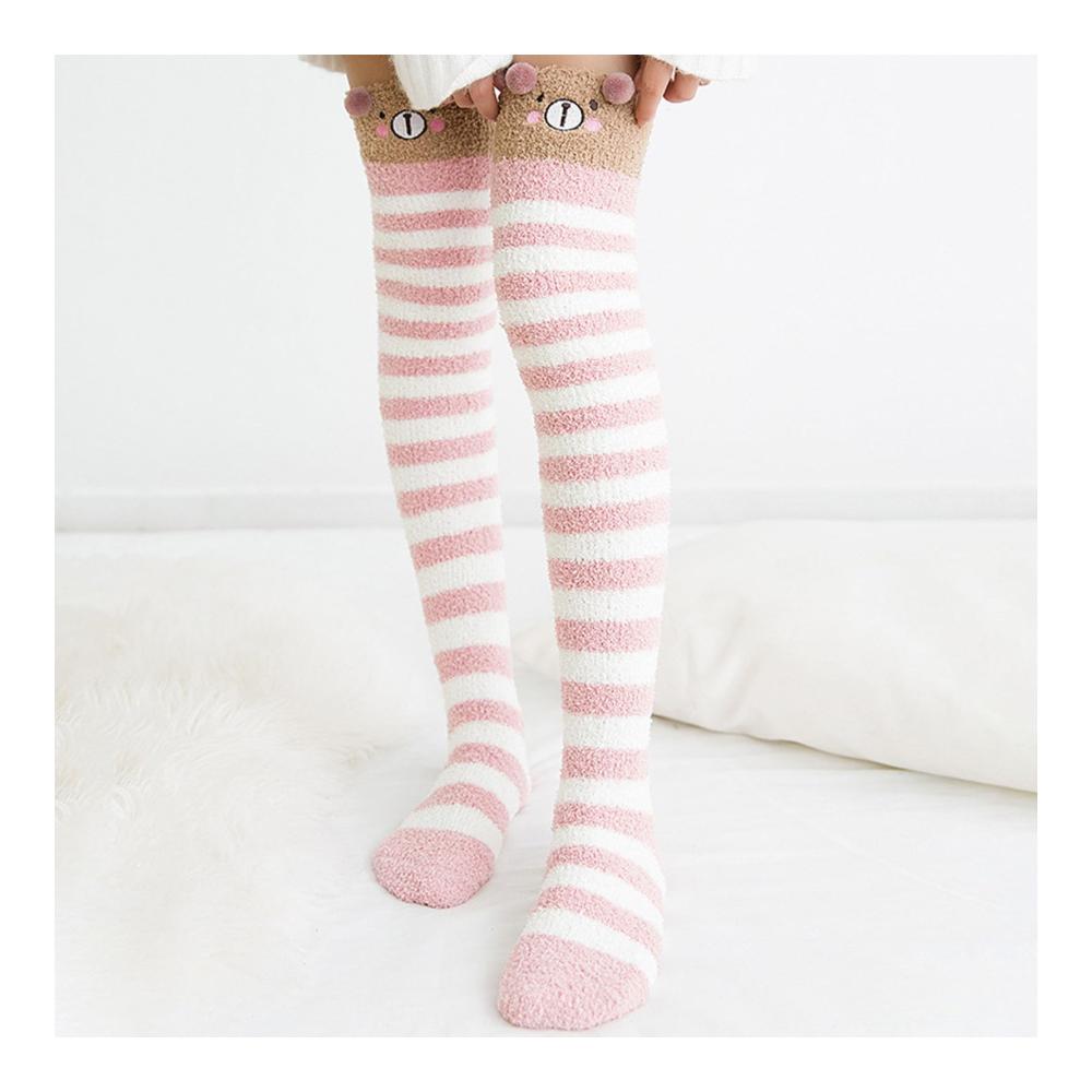 Ultimativer Komfort Kniestrümpfe für Damen - Stilvoll Gemütlich Perfekt! Oberschenkelhohe Fuzzy-Socken in Süßen Tierdesigns - Jetzt eintauchen in Wärme und Stil