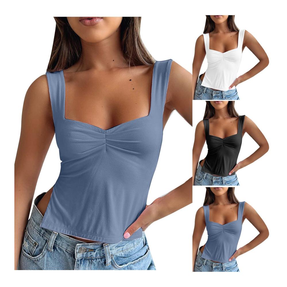 Entdecken Sie den ultimativen Stil Damen Sexy enges Y2k Tanktop für den Sommer! Perfektes ärmelloses Sportshirt für Frauen. Slim Fit und trendige Farben. Holen Sie sich jetzt Ihr Sommeroutfit