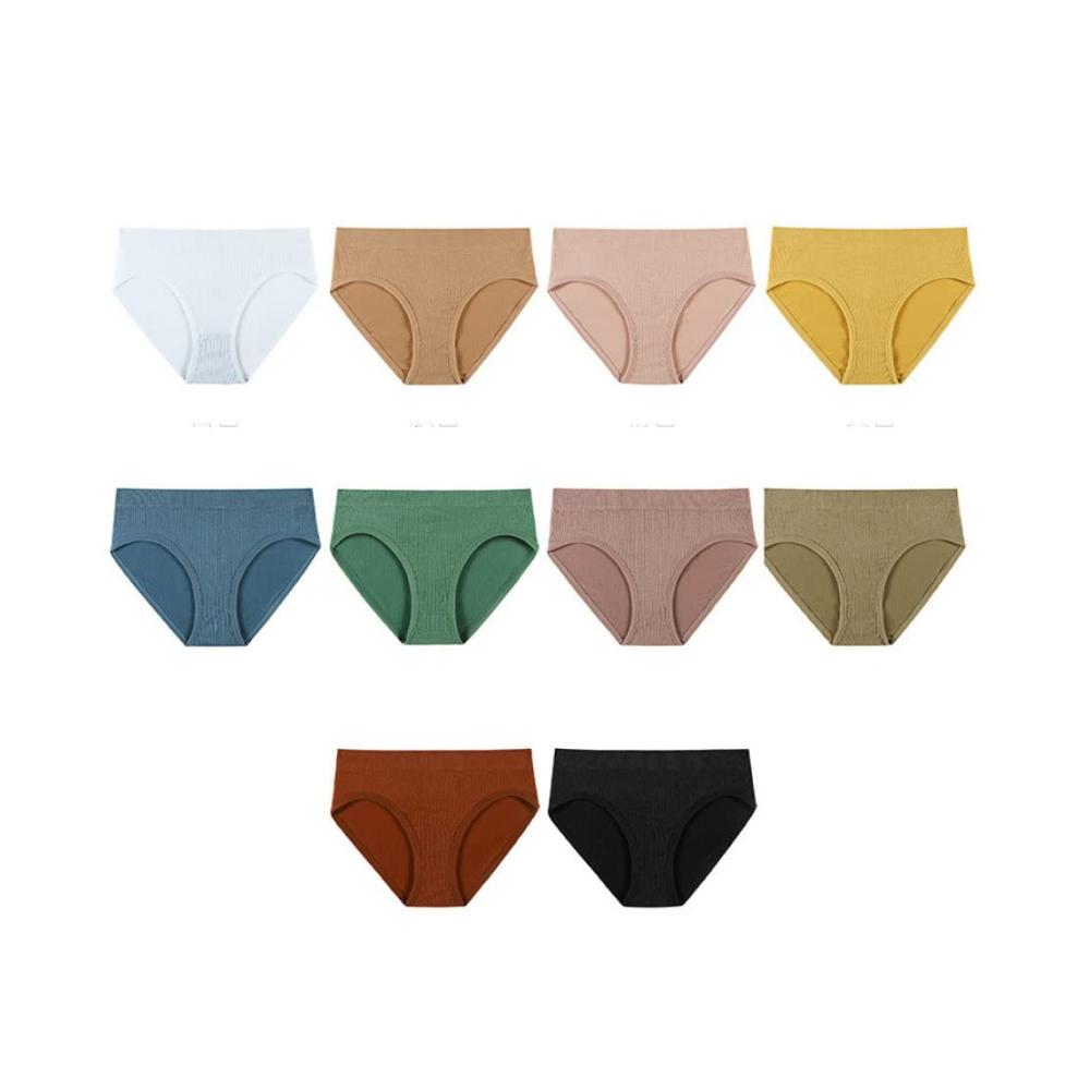 Nahtlose Sport-Slips im 10er-Pack für Frauen Baumwoll-Bikinis mit mittlerer Taille für Plus-Size atmungsaktiv hochgeschnitten