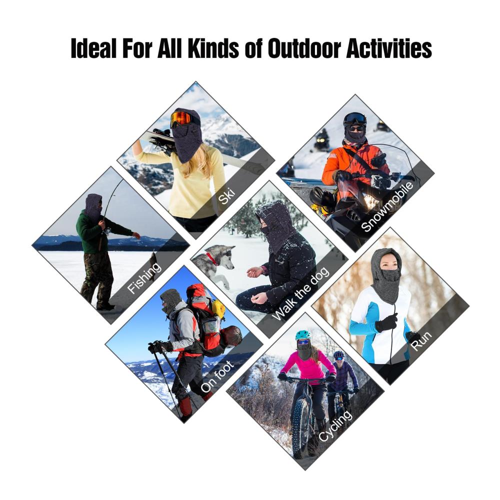 Ultimativer Schutz im Winter Thermofleece Sturmhaube für Herren und Damen | Multifunktionale Outdoor-Gesichtshaube winddicht und warm | Ideal zum Skifahren Radfahren Wandern und Laufen