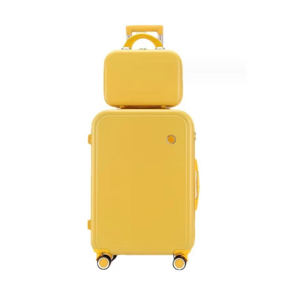 Entdecken Sie den ultimativen Begleiter für Ihre Reisen Robuster Hartschalen-Reisekoffer mit Spinnerrädern – Perfektes Leichtgewicht-Handgepäck in Gelb (Größe 26 Zoll