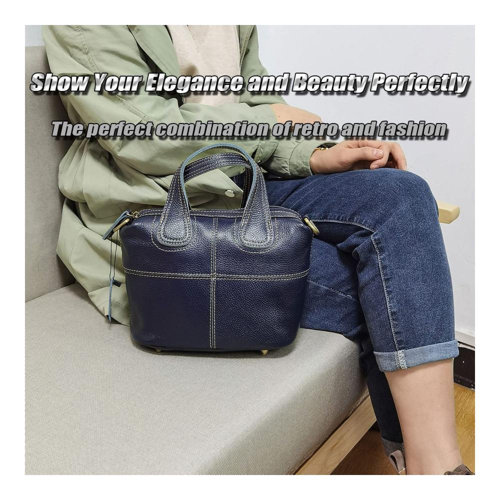 Elegante Henkeltasche aus feinstem Narbenleder für stilbewusste Damen – Klassische Handtasche mit vielseitigen Tragemöglichkeiten perfekt für jeden Anlass