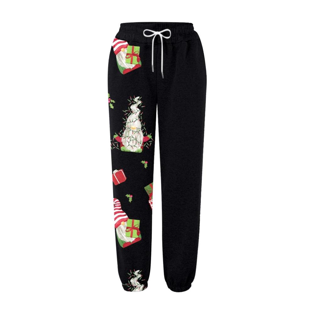 Entdecke den ultimativen Komfort Damen Laufhose mit Weihnachtsmotiv für den Winter! Hoch tailliert lockerer Schnitt Taschen und elastischer Bund. Perfekt für Freizeit und Jogging