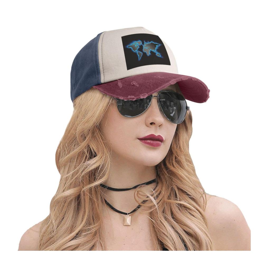 Entdecke die Welt mit Stil Verstellbare Baseballkappe mit Weltkarten-Motiv - Das ideale Geschenk zum Vatertag und für Outdoor-Enthusiasten! Vielseitiger Hut für jeden Anlass. Erhalte deinen Look
