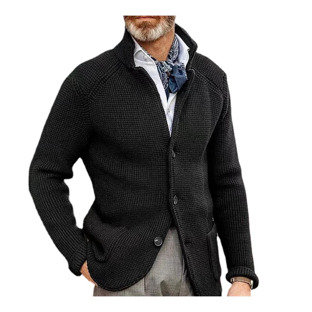 Stilvoll und Warm Herren Strickjacke mit Langarm Dickem Material Knopfleiste und Taschen - Perfekte Casual Jacke für kalte Tage