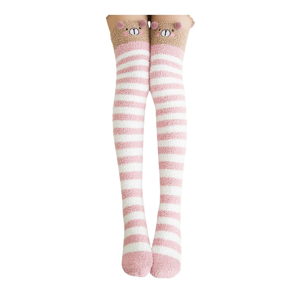 Ultimativer Komfort Kniestrümpfe für Damen - Stilvoll Gemütlich Perfekt! Oberschenkelhohe Fuzzy-Socken in Süßen Tierdesigns - Jetzt eintauchen in Wärme und Stil