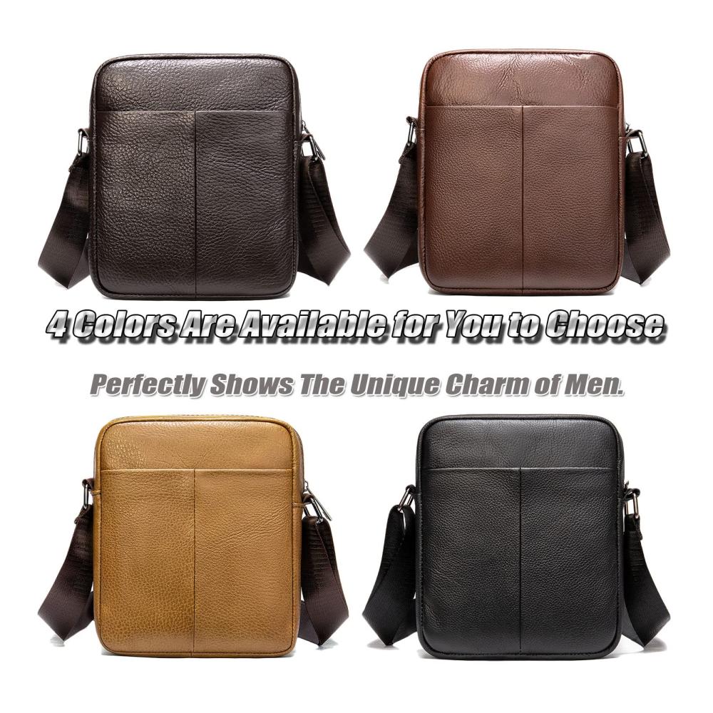 Luxuriöse Schultertasche aus Narbenleder für Herren | Exklusive Business- & Handy-Tasche | Stilvolle Messenger-Tasche | Hochwertige Herrentasche