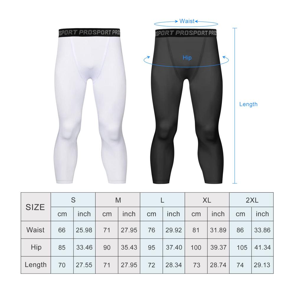 2er-Pack Herren Kompressionshosen 3/4 Capri Leggings Atmungsaktiv Anti-Geruch Sportausrüstung Workout Gym Activewear Running Baselayer