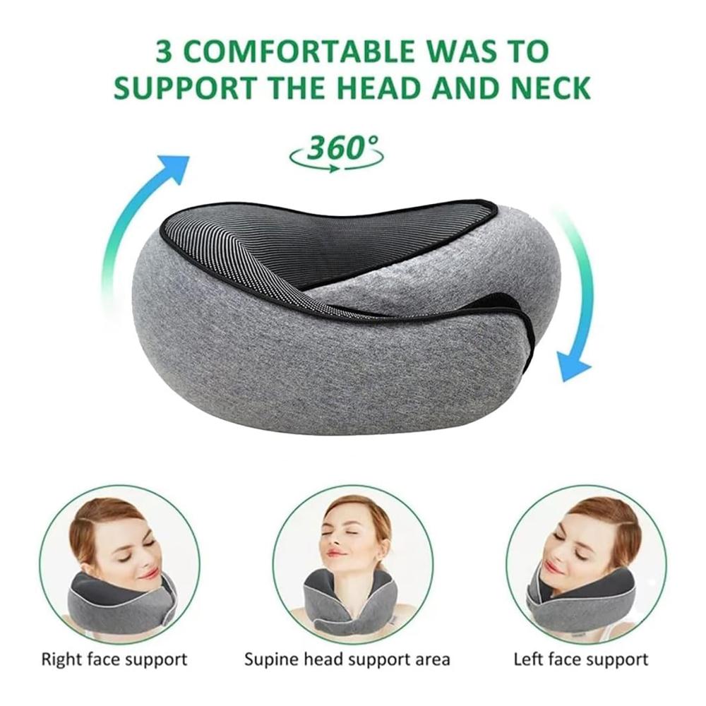 Ergonomisches Nackenkissen zur Entspannung auf Reisen im Zug Auto und Flugzeug dank neuem Verstellbereich und optimierter Stützwirkung | Wander Plus | Grau