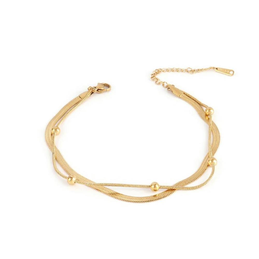 Entdecken Sie den zeitlosen Glamour Goldene Schmetterlingsfüßkettchen mit Vintage-Charme - 21-teiliges Set 5 cm lang funkelnde Perlen und edler Edelstahl für stilvolle Frauen. Perfektes Geschenk