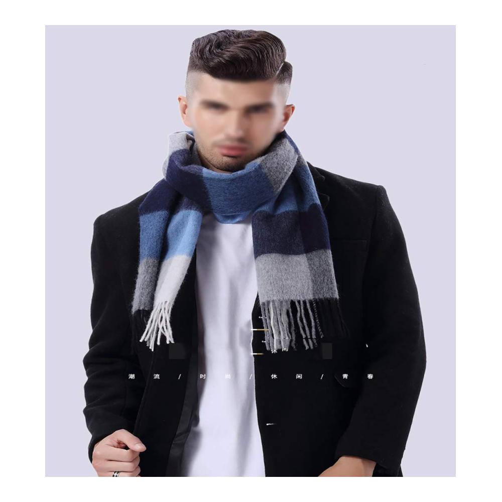Luxuriöser Schal aus Kaschmirwolle für Damen und Herren – Wärmender Plaid-Schal mit gestreiften Quasten – Perfektes Geschenk in stilvoller Box – Jetzt bestellen