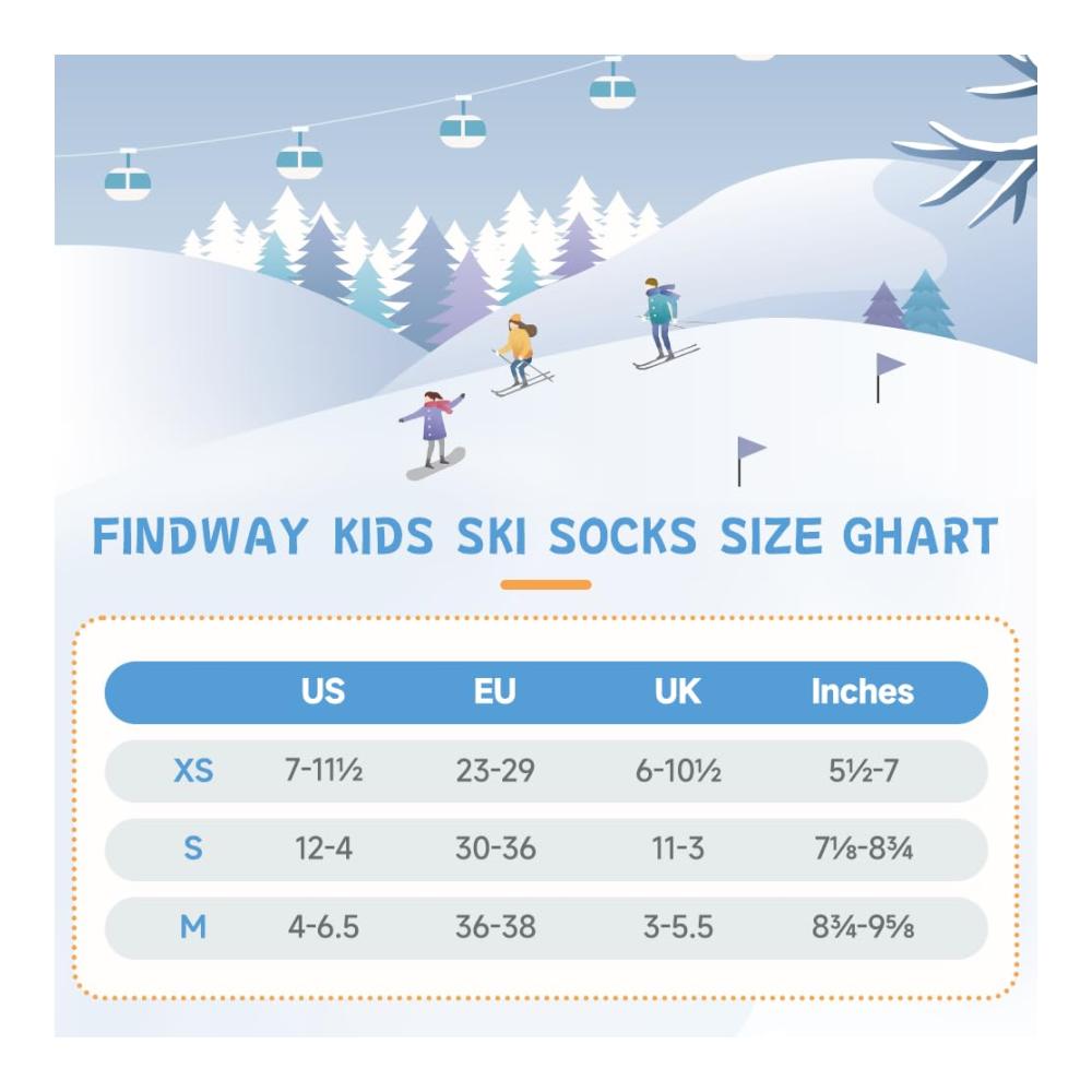 Entdecken Sie die ultimative Wärme Findway 2er-Pack Skisocken für Kinder - Winterliche Leistung mit atmungsaktiven Thermoeigenschaften und rutschfestem Design - Perfekt für Outdoor-Spaß