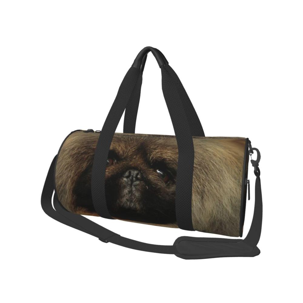 Elegante Reisetasche mit niedlichem Pekinese-Druck | Wasserdicht | Wochenendtasche & Handgepäck für Damen und Herren | Schwarz | Einheitsgröße | Ideal für stilvolles Reisen