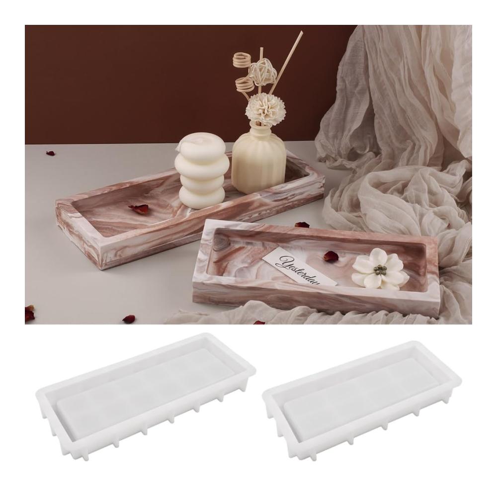 Erleben Sie Luxus mit unseren exquisiten Schmuck-Sets Rechteckige Tablett-Formen für dekorative Schmuckhalter aus hochwertigem Silikon und Epoxidharz Gießformen