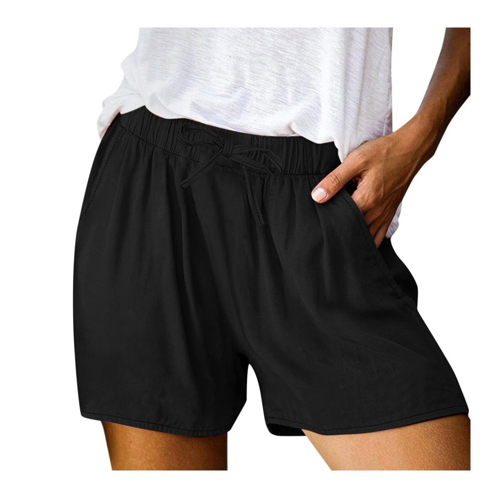 Damen-Shorts Übergrößen-Shorts Lange Bermuda-Shorts mit Elastischem Bund Leichte Freizeitshorts Aus Baumwolle Für Frühling Und Sommer