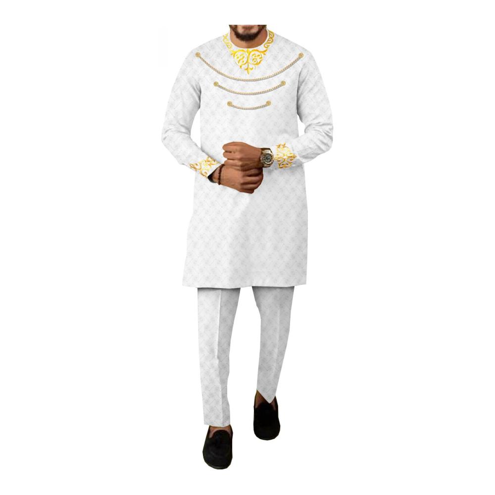 Entdecken Sie den afrikanischen Herrenanzug Traditionelles Tribal-Outfit mit schmaler Passform. Stilvoller Dashiki-Zweiteiler für modisches Statement. Holen Sie sich jetzt Ihren einzigartigen Look