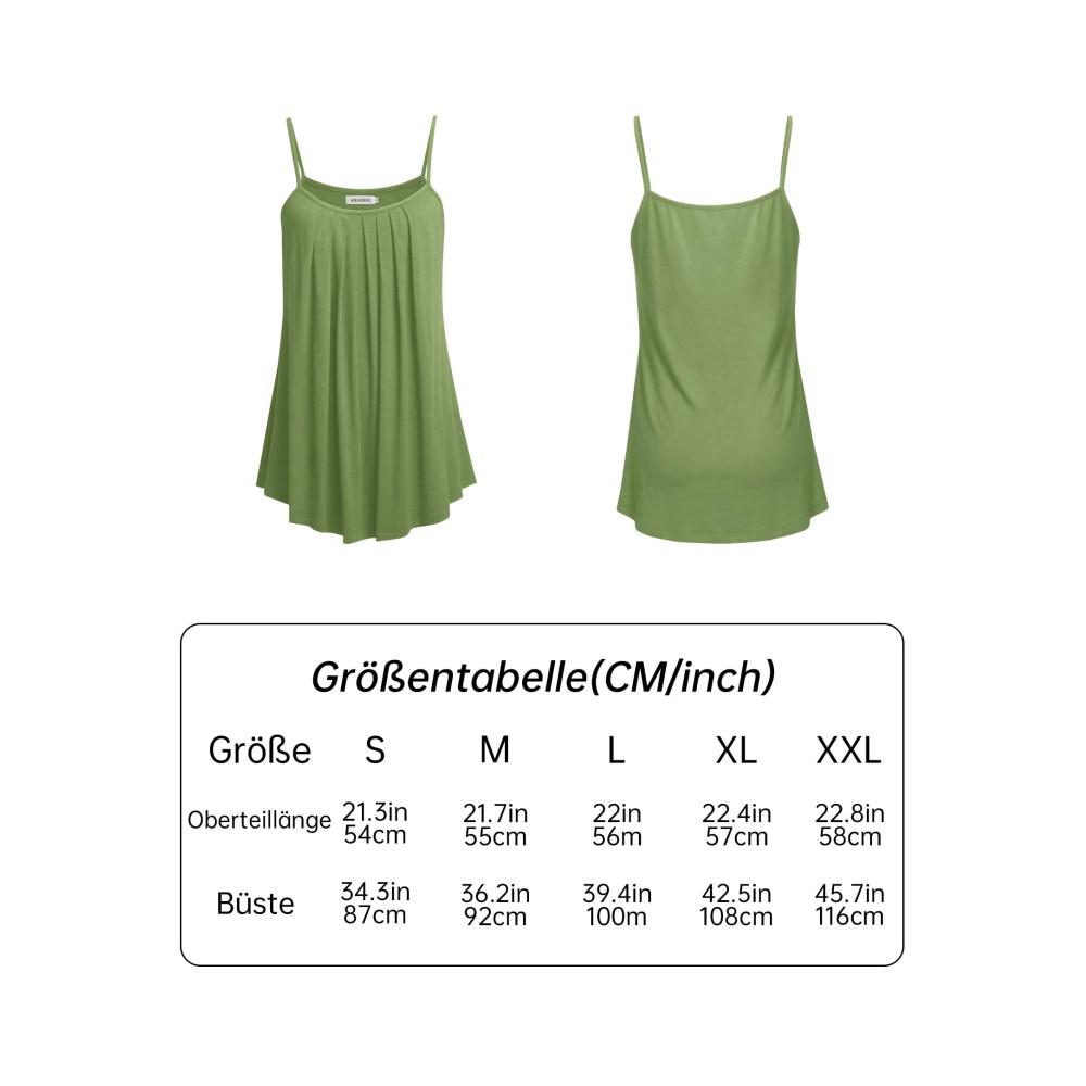 Stilvoll und bequem Damen Tanktops für den Sommer in allen Größen lässig plissiert und fließend geschnitten ein Must-have für jeden Kleiderschrank