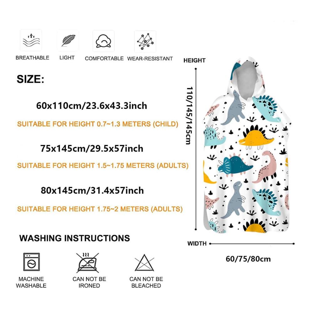 Erwachsene Bademäntel Flauschige Kapuzenponchos für Damen Herren & Teenager. Perfekt nach dem Baden oder am Strand. Microfaserqualität für ultimativen Komfort