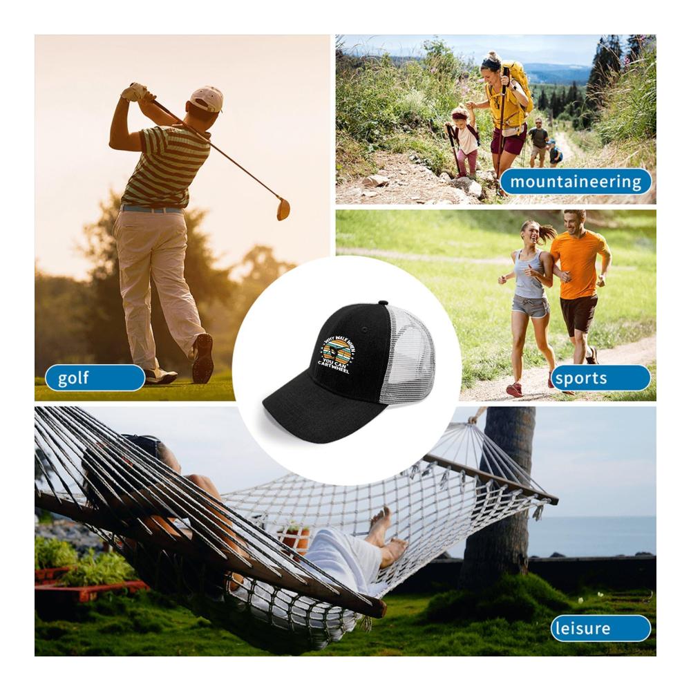 Coole Baseball Caps mit Why Walk When You Can Cartwheel-Print Retro-Snapbacks für Teenager in Allblack (Einheitsgröße