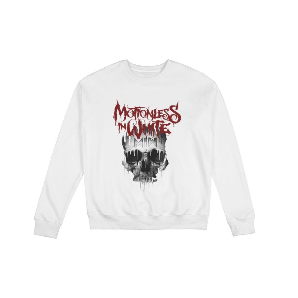 Stilvoller Komfort Weißer Herren Crewneck Sweat Kapuzenpullover aus Baumwolle – Klassisches Sweatshirt für Männer von TECKI Motionless. Entdecke den zeitlosen Pullover