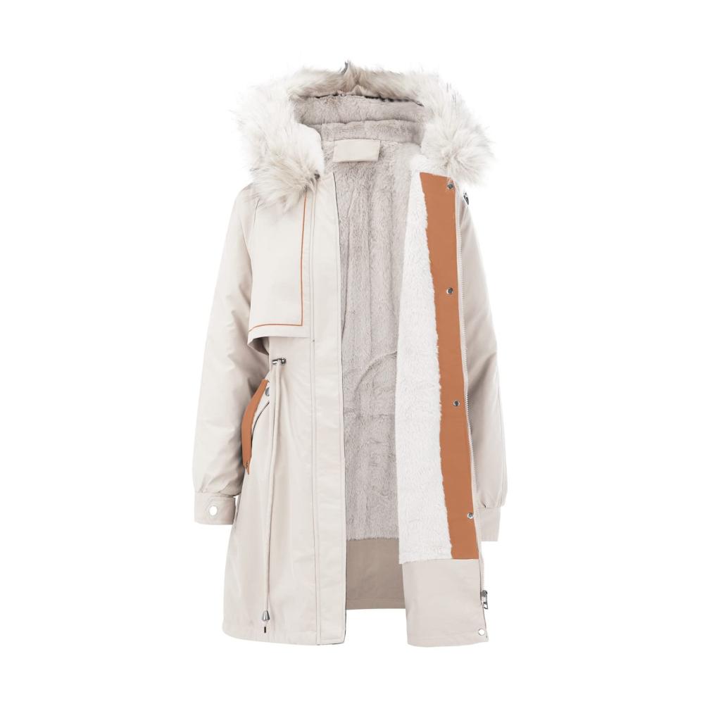 Stilvoller Damen Blazer Eleganter Plus-Size Wintermantel mit Reverskragen langen Ärmeln und warmer Kapuze. Perfekte Vintage-Optik für jede Gelegenheit