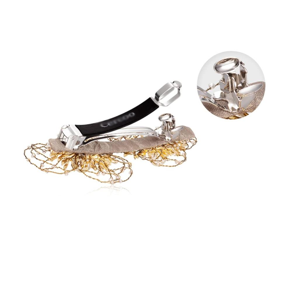 Kristall-Haarschmuck Clips Haarnadeln | Glitzernde Perlen auf geflochtenem Kupferdraht | Sommer-Fee-Haarspange für den eleganten Rückenkopf | 9 * 5.3cm in B erhältlich. Entdecke den Zauber
