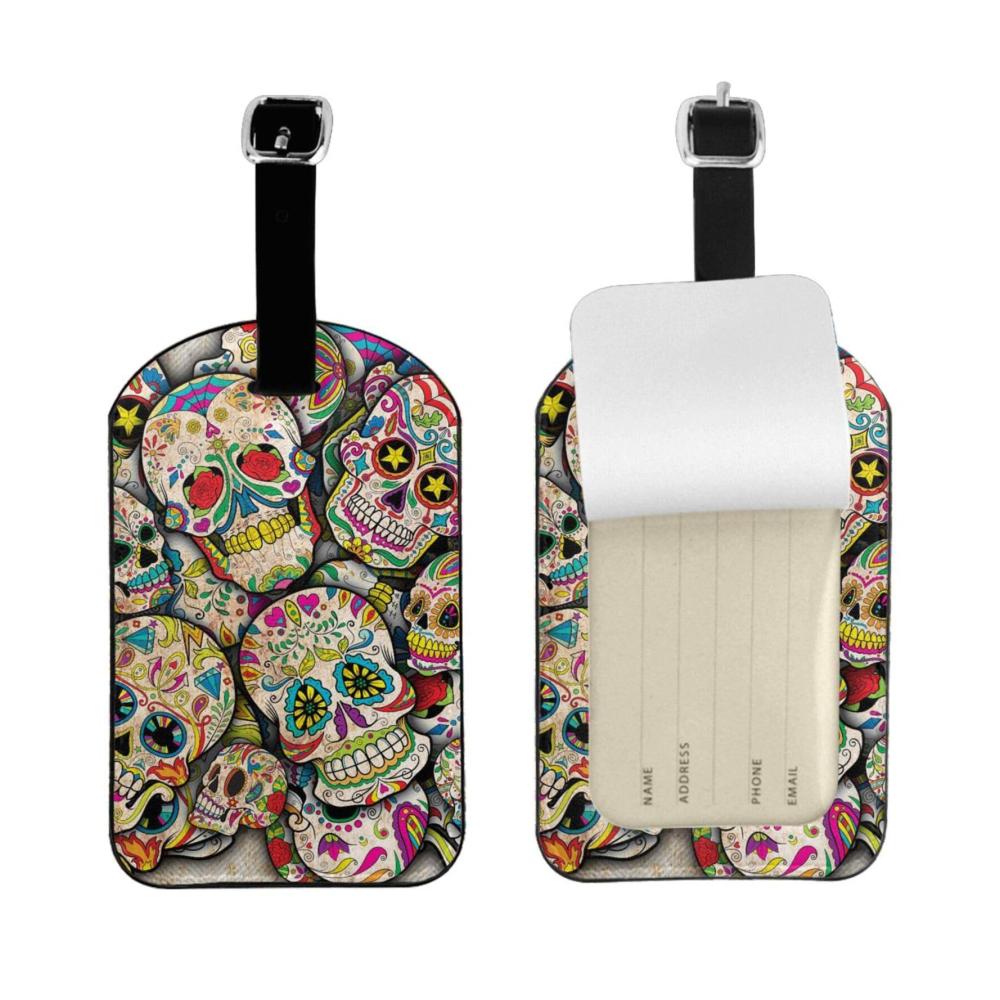 Einzigartige Totenkopf-Gepäckanhänger Luxuriöse Leder-Kofferanhänger für unvergessliche Reisen – Stilvolle Taschenanhänger unverzichtbares 7 cm x 11 cm Identifikationszubehör