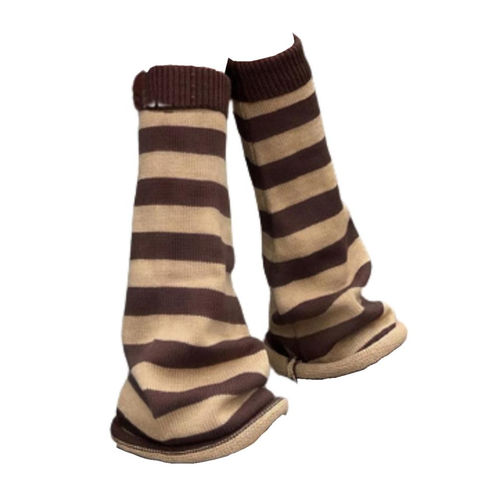 Kawaii Stulpen Japanische Beinwärmer für Damen und Mädchen | 90er Strickstiefelsocken | Einzigartig gestreift und warm | Gothic-Häkel-Design für Herren 43-46 | Stylisch und bequem