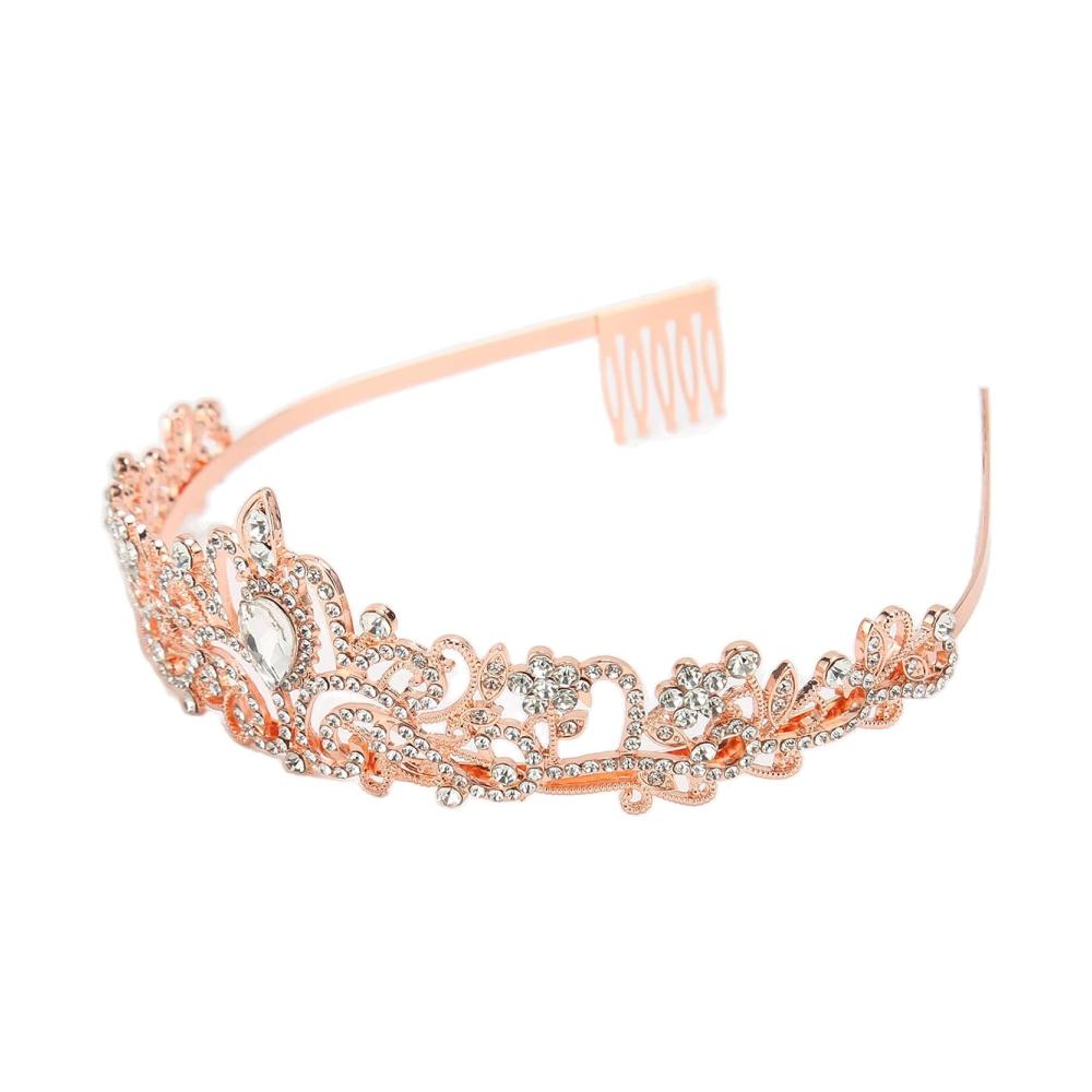 Schimmernde Roségold-Diademe Die ultimative Wahl für Hochzeitsprinzessinnen! Exquisite Brautkrone als glamouröse Halloween-Dekoration. Jetzt sichern