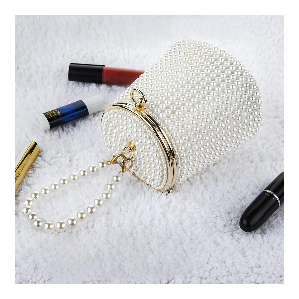 Einzigartige handgefertigte Clutch für Damen – Perfekt für Party Abschlussball und Hochzeit – Mini-Geldbörse mit Perlenverzierung