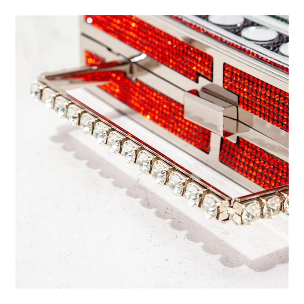Elegante Abend-Clutch für Damen mit Metallgriff und funkelnden Kristallen - Perfekt für Braut Hochzeit & Party Stil A