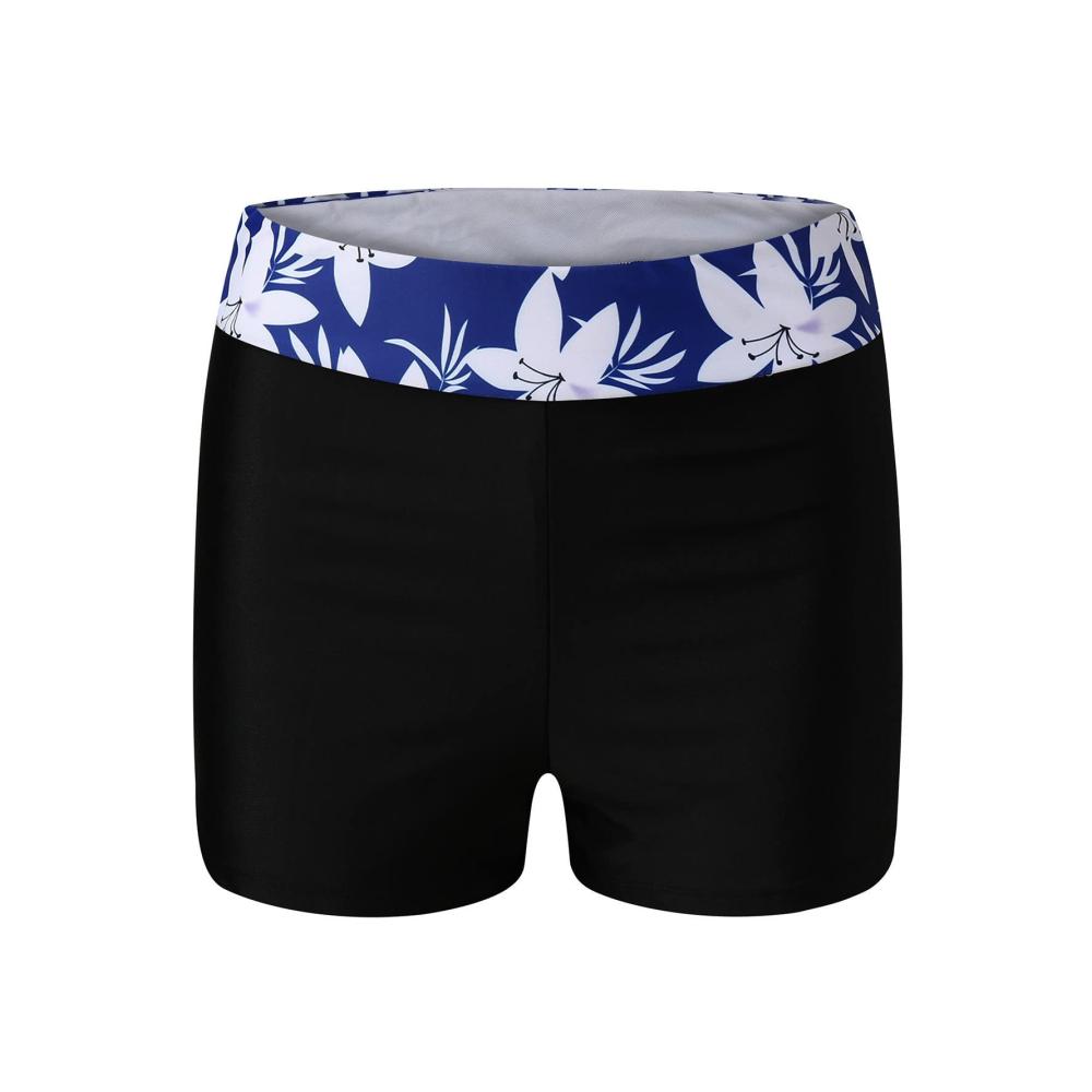 Damen Badeanzug Bauchweg Push Up Tankini Oberteil und Shorts Badebekleidung Zwei-teilig mit High Waist Shorts Schwimmanzug Strandmode Stilvoll Loose Schwimmkleidung Zwei Träger