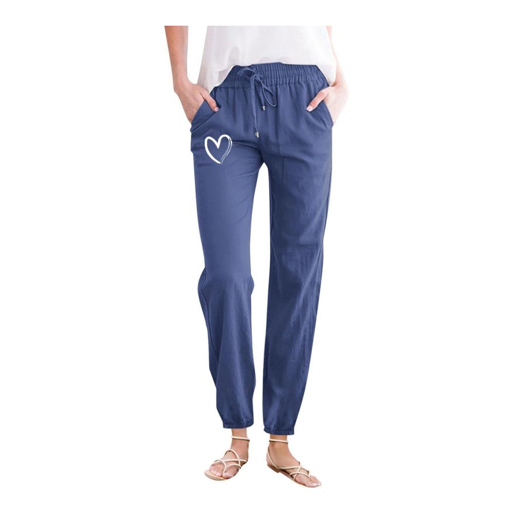 Entdecke den ultimativen Komfort Vintage Leinen-Jogginghose für Damen mit elastischem Taillenbund Taschen und atmungsaktivem Stoff. Ideal für Freizeit und Strand