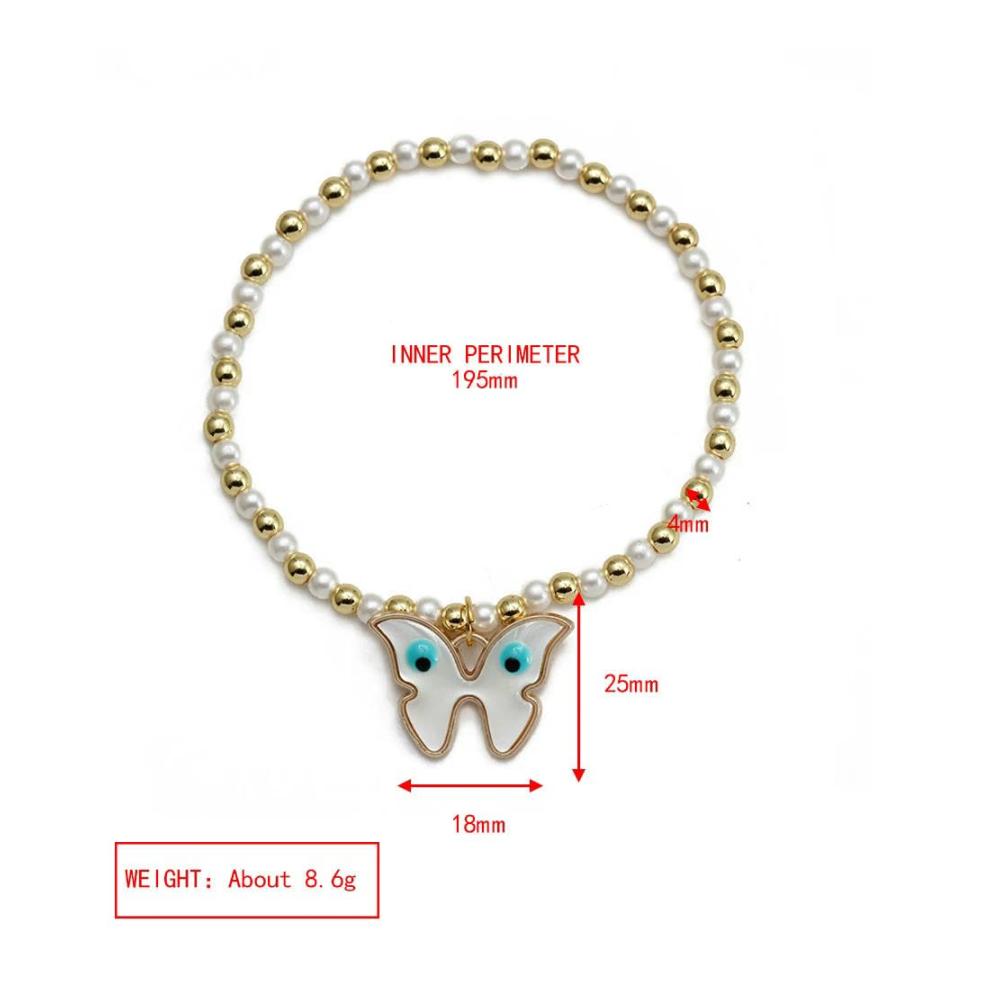 Entdecke den Charme Verstellbare Fußkettchen mit Schmetterlings- und Perlendetails für Frauen und Mädchen. Perfekt für sommerlichen Strand-Look