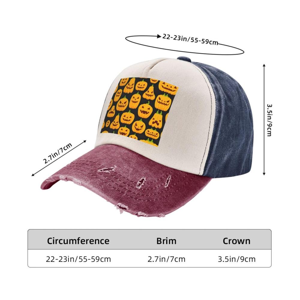 Entzückende Halloween-Kürbis-Muster! Verstellbarer Papa-Hut für vielseitige Stile. Damen-Outdoor-Hut das perfekte Geschenk zum Vatertag. Entdecke unsere Baseball Caps