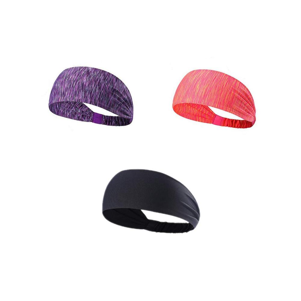Schweißabsorbierendes Sport-Stirnband für Damen und Herren - Kopfband für Damen und Herren aus rutschfestem elastischem Material mit Anti-Rutsch-Streifen