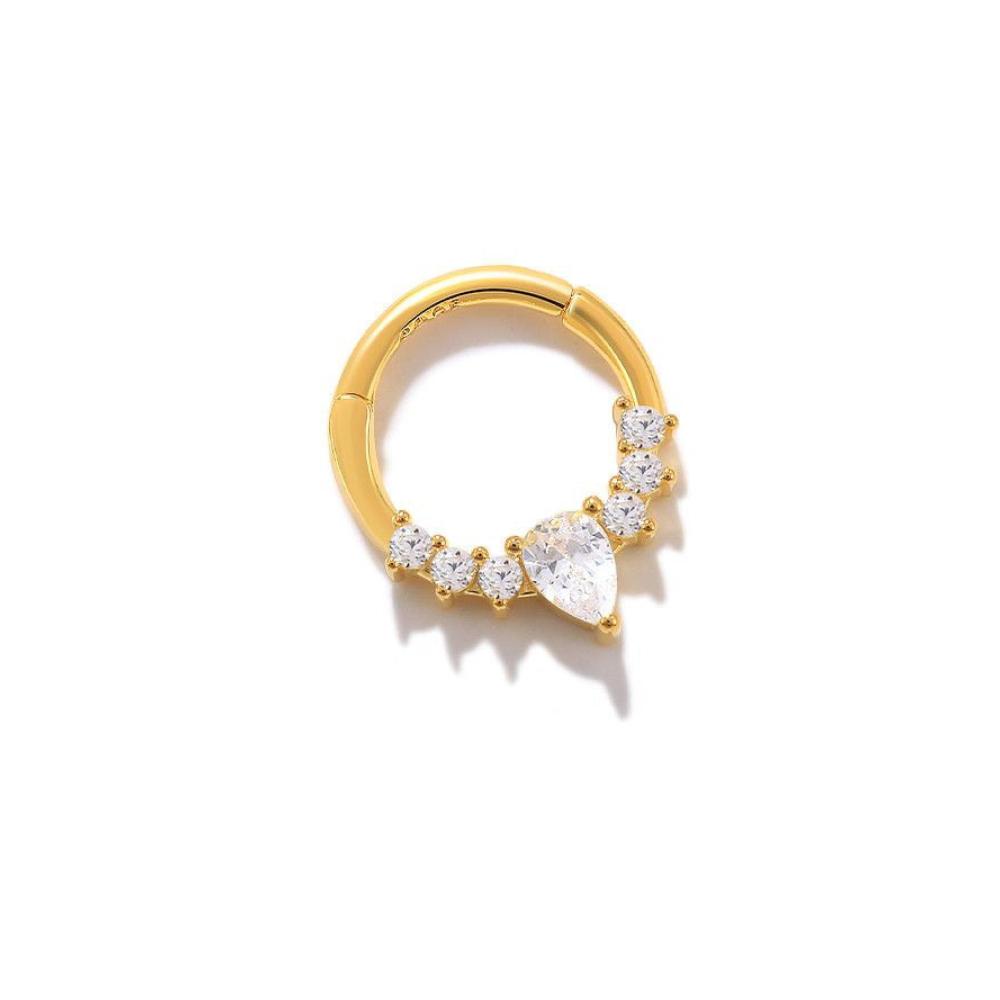 Entdecken Sie den Glanz Elegante Kristall-Ringe für Nasen und Ohren - Stilvolles Piercing-Schmuckset mit nahtlosem Design - Hip-Hop-inspirierte Accessoires für Frauen