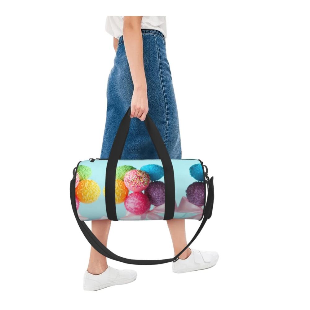 Entdecke den süßen Reisebegleiter Wasserdichte Reisetasche mit Candy-Print perfekte Wochenend- und Handgepäcktasche für Damen und Herren