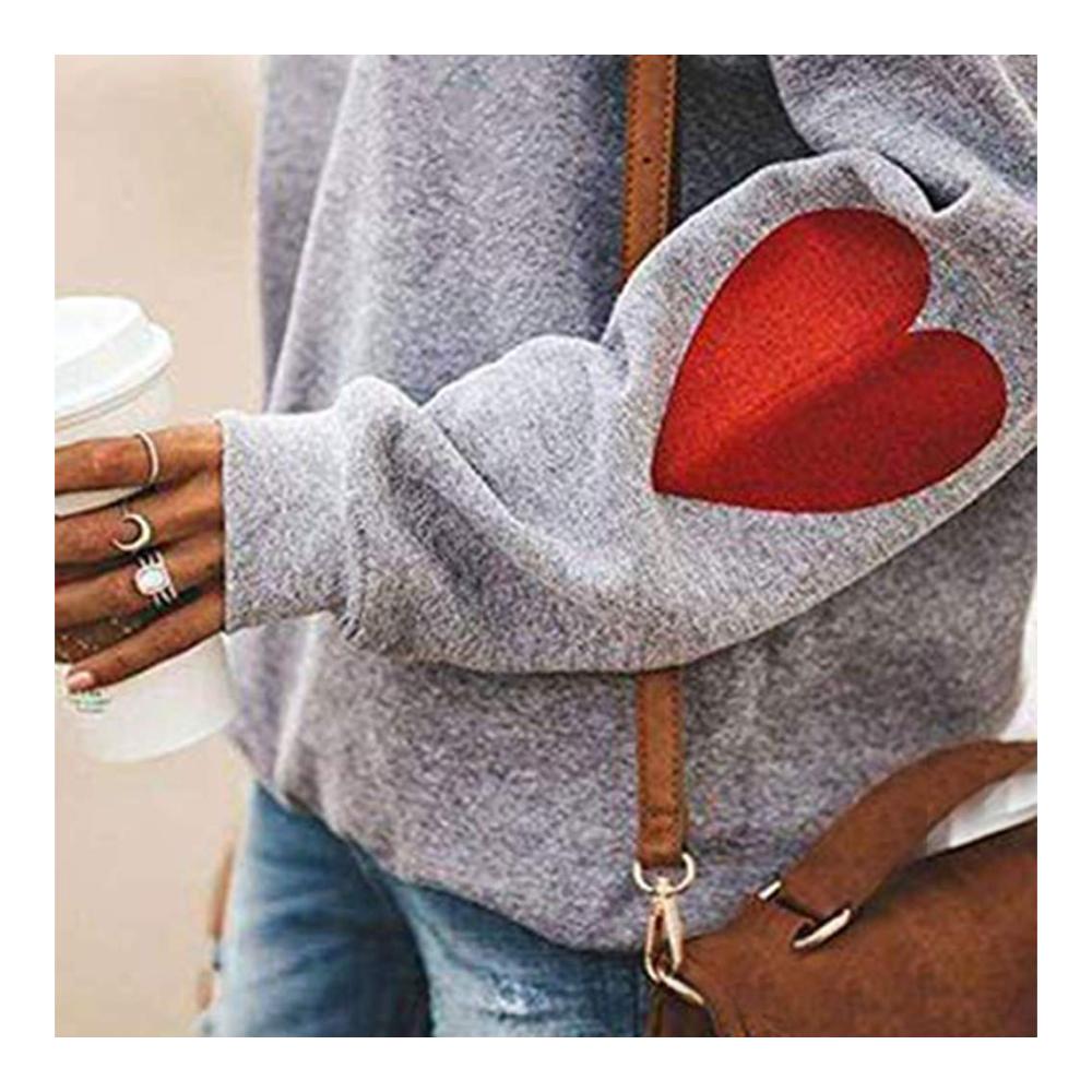 Stilvoll und Gemütlich Damen Pullover mit Herzdruck – Perfekt für den Valentinstag! Langärmliges Sweatshirt für Damen – Ein Must-have